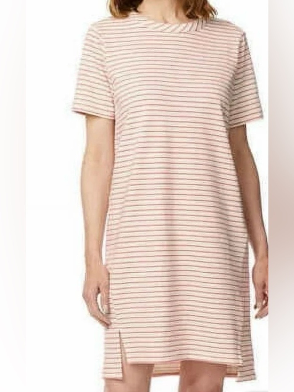Buffalo David Bitton Cream and Dusty Pink Striped Tee Dress